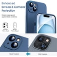 thumbnail image 2 of Liquid Silicone Case for iPhone 15 - [Camera All-Round Protection] [Soft Microfiber Lining Anti-Scratch] 4 Layer Full Covered Shockproof Gel Rubber Phone Case Cover, 6.1", Blue, 2 of 16