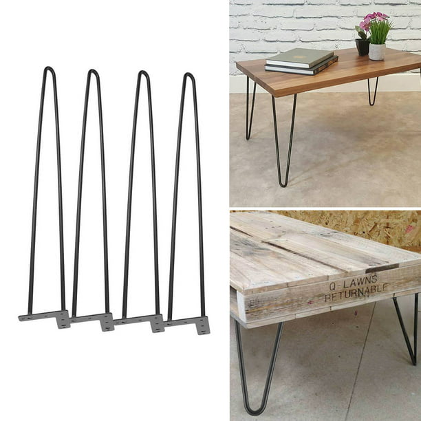 Black Hairpin Legs Set For 4 Heavy Duty, How To Make Hairpin Table Legs