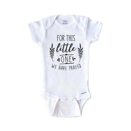 

For this little one we have prayed - surprise baby onesie birth pregnancy announcement - White 0-3 Months