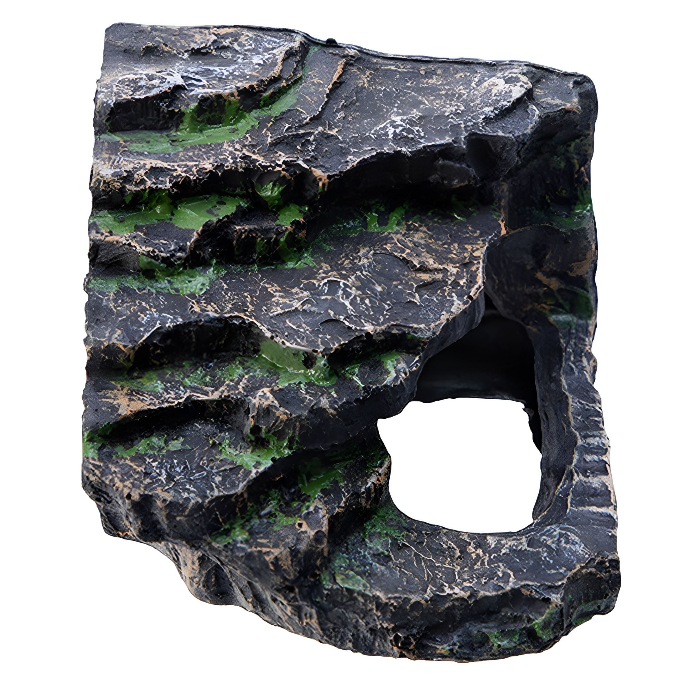 TUWAFE Bearded Dragon Tank Accessories Turtles Basking Reptile Cave Decorative Resin Reptile Rock Hideout for Frog Gecko