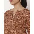thumbnail image 5 of Moomaya Printed Short Top For Women V Neck Full Sleeve Regular Tunic Top, 5 of 8