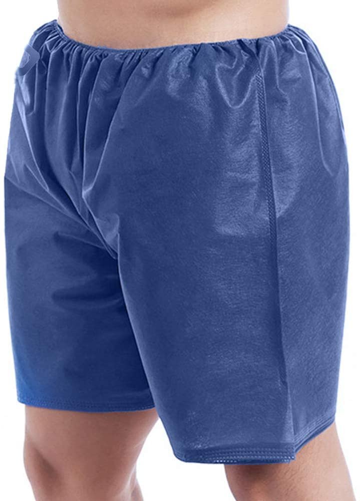 Dukal Patient Exam Wear. Pack of 10 Adult Disposable Shorts. Dark Blue