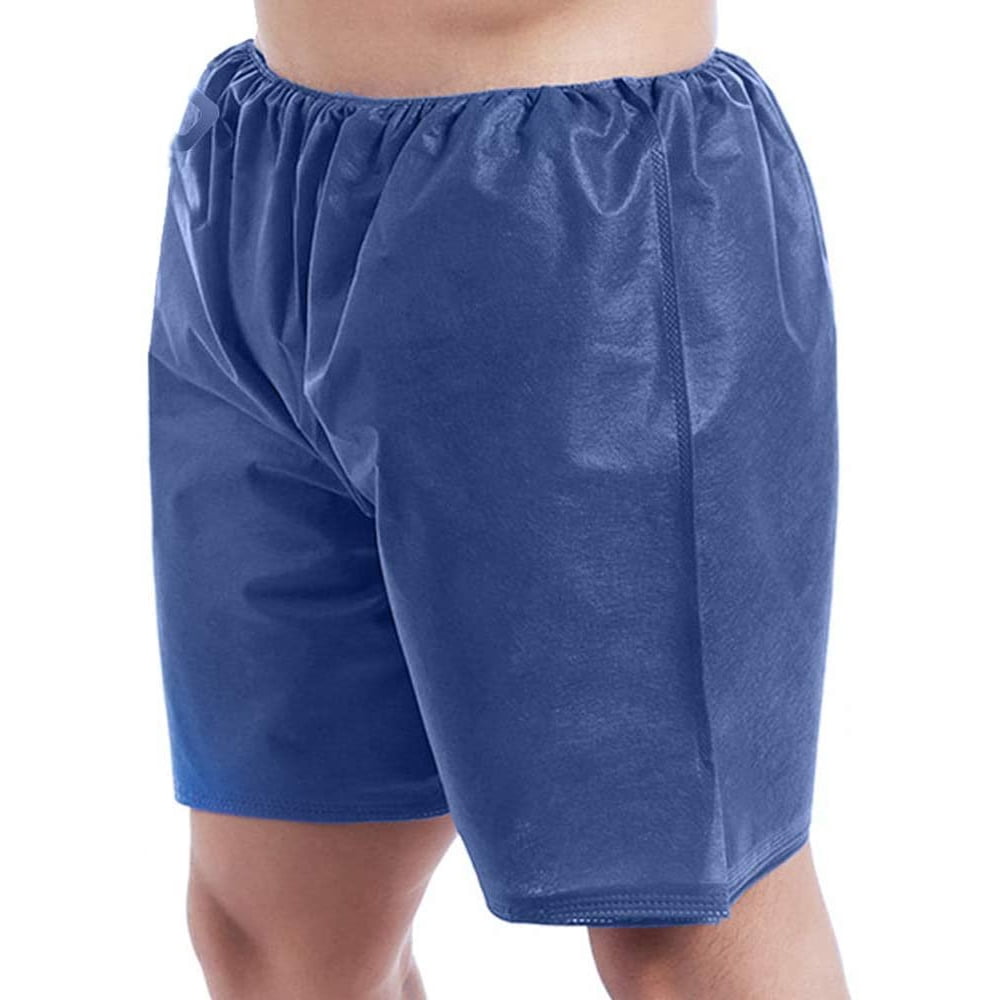 Dukal Patient Exam Wear. Pack of 10 Adult Disposable Shorts. Dark Blue