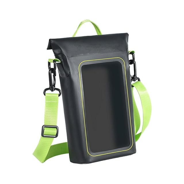 Bolsa impermeable para teléfono, bolsa protectora de agua para teléfono, soporte multifuncional para teléfono, bolsa seca para playa, esquí, navegación Verde negro