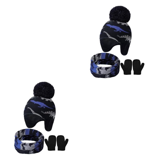 Qarigey Gorro Bufanda Manoplas Conjunto Niños Guantes Piezas de invierno gris azul M 2-3 años gris azul M 2-3 años 2piezas
