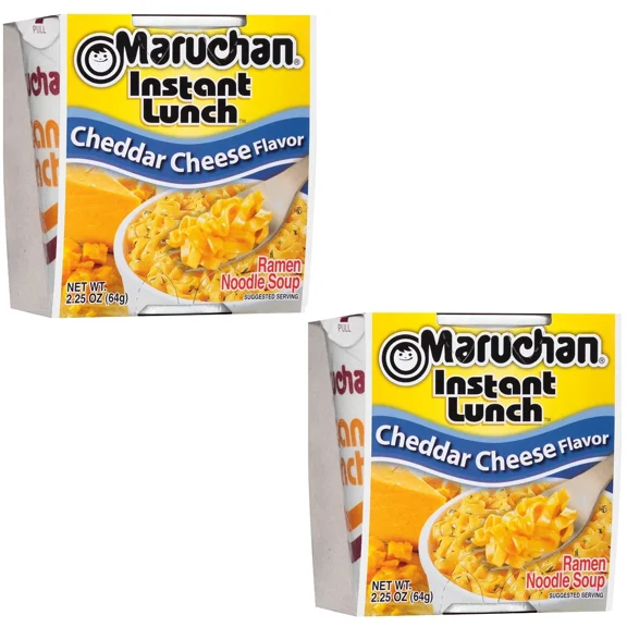Maruchan Instant Lunch Cheddar Cheese Flavor Ramen Noodles, 2.25 oz Shelf Stable Cup pack of 2