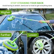 JahyElec Car Wash Brush Extendable Pole Revolving Care Washing Brush Sponge Cleaning
