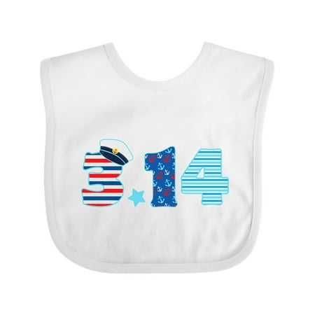 

Inktastic Nautical Pi Day sailing numbers Gift Baby Boy or Baby Girl Bib