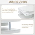 thumbnail image 5 of EUROCO 39.3" 2-Tier Coffee Table with Silver Metal Legs, Rectangle Cocktail Table with High-gloss UV Surface, Minimalist Design Center Table for Living Room, White, 5 of 8