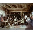 thumbnail image 2 of Elmore, Alfred 31x26 Black Ornate Wood Framed with Double Matting Museum Art Print Titled - News From India: Tavern Scene, 2 of 4