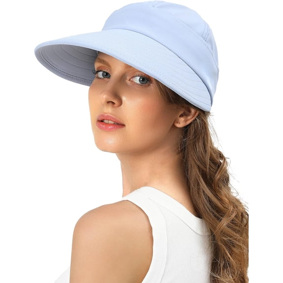 Sun Hats for Womens Wide Brim Visor UV Protection Dual Purpose Hat for Beach Summer Packable Hat