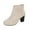 White, variant on XUNKUSGA Ankle Boots for Women Suede Short Boots Women Comfortable Mid Heel Booties for Women Solid Color Round Toe Women's Boots with Back Zipper 36-43 Gray