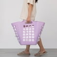 thumbnail image 3 of Flexible Plastic Laundry Basket - Square Storage Hamper with Side Handles for Easy Carrying - Versatile Organizer for Laundry, and Household Storage, Purple 50 Litter, 3 of 6