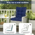thumbnail image 3 of Blueek Outdoor Lawn Chair Cushions, Set of 2 Piece, 20x20 Inch, Low BackTufted Extra Thick Patio Wicker Seat Cushion with Ties for Outdoor Furniture,Light Brown, 3 of 8