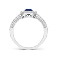 thumbnail image 2 of Angara Natural 0.65 Ct. Blue Sapphire with Diamond Halo Ring in 14K White Gold for Women (Ring Size: 11.5), 2 of 8
