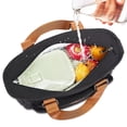 thumbnail image 5 of Holuxer Lunch Tote Bag for Women, Large Lunch Box for Work, Leakproof Oxford Lunchbox Shoulder Bags, Fashion Totes Cooler Purse with Storage Front Pocket for Work Picnic, Black Brown Leather 12L, 5 of 7