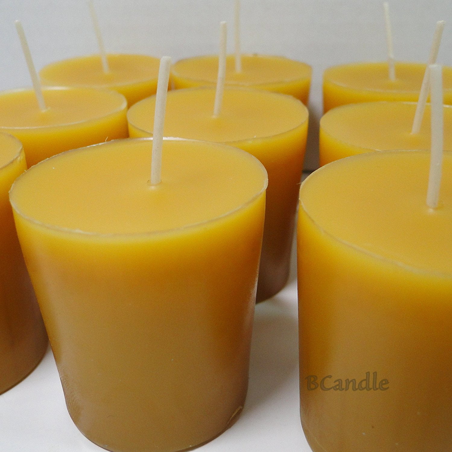 12 Hour Votive Candles 12 Natural Honey Scented 100 Percent  Beeswax Votives 