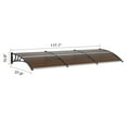 thumbnail image 4 of KFFKFF Window Door Awning Canopy 38" x 117" PC Sheet Brown UV Rain Cover, UPF 50+ Outdoor Patio Front Awning Canopy for Rain Snow Sunlight Protection (Brown), 4 of 9