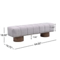 thumbnail image 4 of Newboti Furniture Upholstered Dining Bench For Dining Room, No-Assembly End Of Bed Entryway Bench Ottoman For Bedroom Living Room, Light Gray Fabric Stool Top Wood Leg 300 Lbs Weight Capacity 25205, 4 of 12