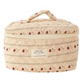 thumbnail image 2 of Homerr Trousse de Maquillage à Imprimé Floral en Coton, Grande Capacité, Fermeture Éclair, Poignée Douce, 2 of 6