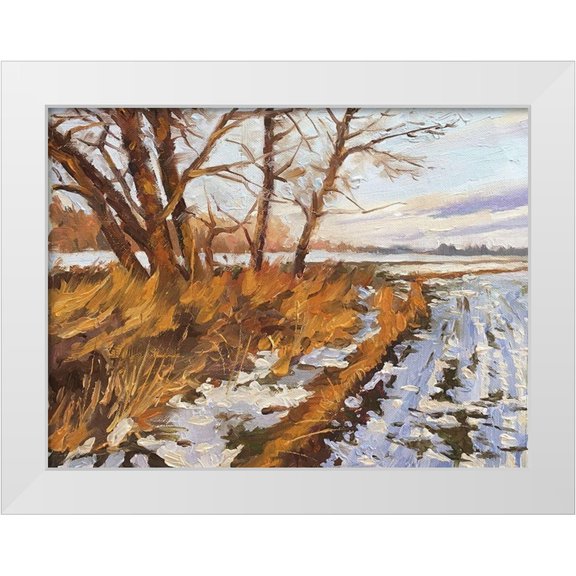 Strube, Ling 14x12 White Modern Wood Framed Museum Art Print Titled - An Evening in Winter II