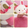 thumbnail image 4 of Plush Rabbit Stuffed Bunny 11.8 Inch Soft Velveteen Texture Huggable Easter Gift for Girls, 4 of 5