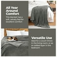 thumbnail image 5 of BNM Solid Fleece Soft Plush Blanket, Twin, Silver, 5 of 7
