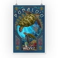 thumbnail image 3 of Punalu'u, Hawai'i, Sea Turtle Art Nouveau (12x18 Wall Art Poster, Room Decor), 3 of 3
