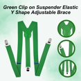 thumbnail image 2 of Green Clip on Suspender Elastic Y Shape Adjustable Brace for Men Women Clothing St Patricks Fashion Accessories Cosplay Show Wedding Birthday Outfit Party Costume Gift Supplies - 1 count, 2 of 7