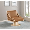 thumbnail image 2 of Pemberly Row Contemporary Cognac Vegan Leather Swivel Accent Chair, 2 of 8