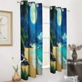 thumbnail image 3 of Tropical Moonlit Beach Window Blackout Curtain 3d Printed Blackout Curtain Bedroom Living Room Hotel Window 2 Panel Shade, 3 of 6