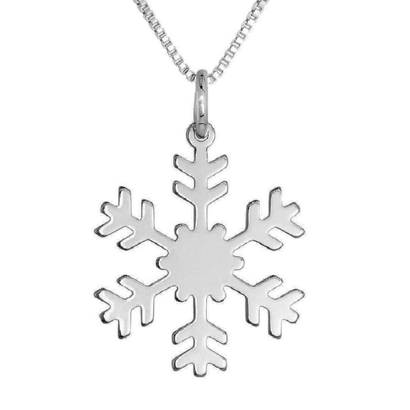 925 Sterling Silver Necklace w/ Snowflake Pendant Charm