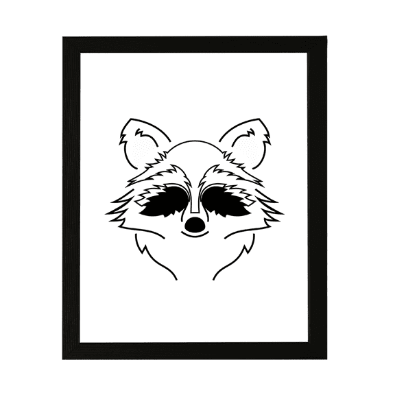 Designs ByLITA Racoon Outlined version, 11 x 14 Wall Print Animals (Unframed) | Family Presents | Bedroom | Stylish Kindergarten Decor