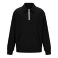 thumbnail image 6 of DxhmoneyHX Long Sleeve Shirts for Men Half Zip V Neck Lapel Golf Tops Lightweight Casual Collared Waffle Knit Textured Pullover Sweatshirts with Pocket, 6 of 6