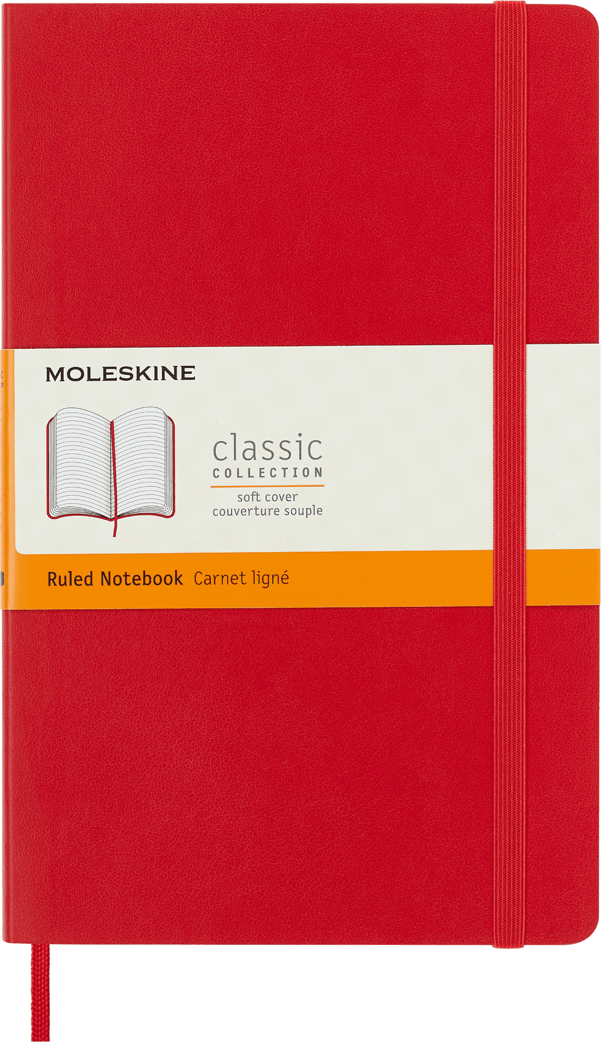 (2 pack) Moleskine Classic Notebook, Soft Cover, Ruled, Large 5" x 8.25", Scarlet Red, 192 Pages