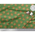 thumbnail image 3 of Soimoi Green Poly Georgette Fabric Stripe,Fire Ring & Lion Cartoon Printed Fabric 1 Yard 42 Inch Wide, 3 of 3
