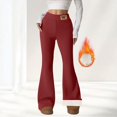 thumbnail image 2 of Fleece Lined Pants Women Winter Thermal Sherpa Warm Flare Leggings Comfy Soft High Waisted Yoga Pants with Pockets, 2 of 8
