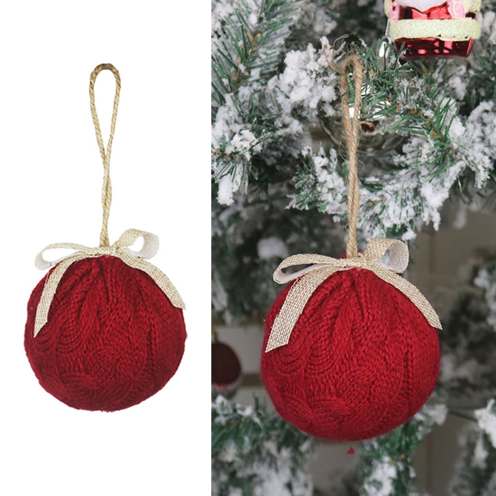 Christmas Balls Knitted Ball Pendant Tree Hanging Ornaments Christmas