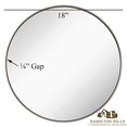 thumbnail image 2 of Hamilton Hills Contemporary Brushed Metal Silver Wall Mirror | Glass Panel Silver Framed Rounded Circle Deep Set Design (18" Round), 2 of 5