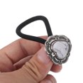 thumbnail image 3 of Unique Bargains Grace Button Hair Tie for Women 1 Pc White Silver Tone Black, 3 of 5
