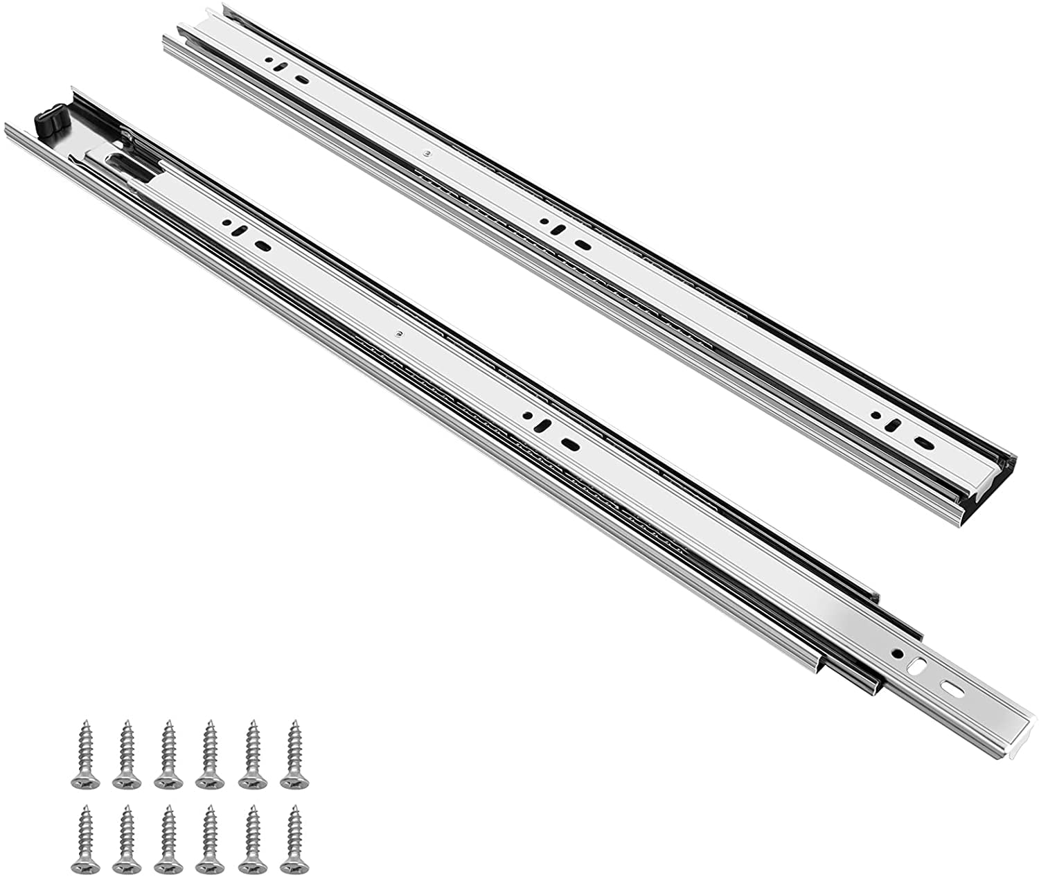 1 Pair Full Extension Push To Open drawer runners slides H-45mm L-500mm 