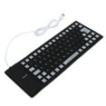 thumbnail image 2 of Teclado de silicona Diseño completamente sellado Ligero Portátil Silencioso Suave Cómodo Teclado de silicona con cable USB para PC Negro, 2 of 5