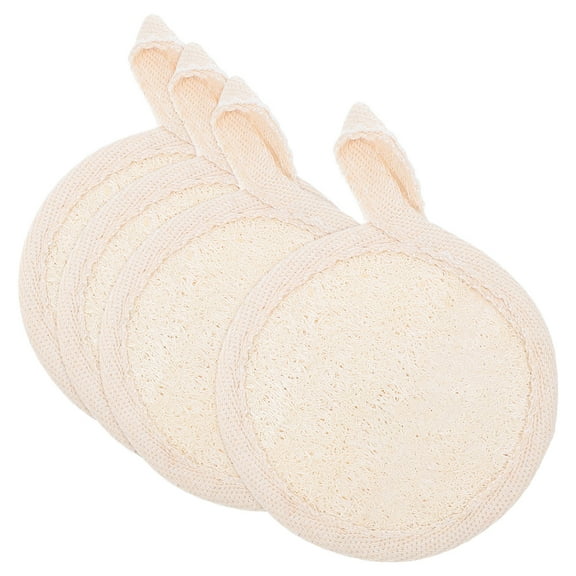 LEORX Exfoliating Body Sponge Loofah for Shower and Bathing with Cotton Cloth 10.5x8x1in