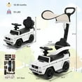 thumbnail image 3 of Costway 3 in 1 Ride on Push Car Mercedes Benz G350 Stroller Sliding Car w/ Canopy White, 3 of 11