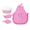 thumbnail image 2 of Juego de cocina para niños Sunnimix Delantal y gorro de cocinero para niños escocesa roja, 2 of 8