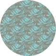 thumbnail image 1 of Ahgly Company Machine Washable Indoor Round Transitional Tiffany Blue Area Rugs, 5' Round, 1 of 7