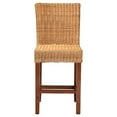 thumbnail image 2 of Baxton Studio Racquel Modern Bohemian Natural Rattan and Mahogany Wood Counter Stool, 2 of 7