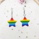 thumbnail image 3 of Rainbow Heart Star Earring For Women Acrylic Fringe Heart Star Dangle Earring----Pentagram--Product code 73203 Pentagram, 3 of 5