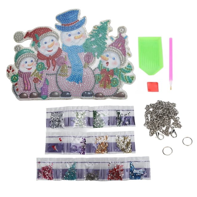 Colgante de diamantes de imitación navideño, operación sencilla, herramientas completas, lindos adornos de números de casa de colores brillantes para decoración