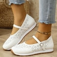 thumbnail image 5 of LOVZFMLL Women's Mary Jane Flats Classic Comfort Fashion Casual Dress Shoes Closed Toe Slip On Lightweight Breathable Walking Shoes White 5.5, 5 of 6